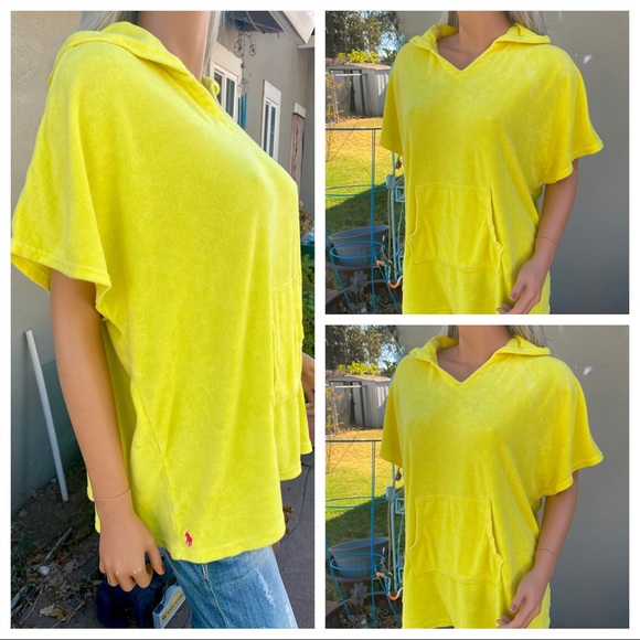 12/14 Ralph Lauren POLO Terry Short Sleeve Sweatshirt Hoodie 🦘Pocket - Picture 8 of 16